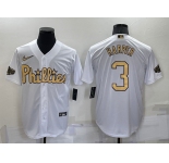 Men's Philadelphia Phillies #3 Bryce Harper White 2022 All Star Stitched Cool Base Nike Jersey