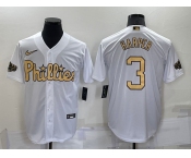 Men's Philadelphia Phillies #3 Bryce Harper White 2022 All Star Stitched Cool Base Nike Jersey
