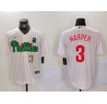 Men's Philadelphia Phillies #3 Bryce Harper White Green Cool Base Stitched Jerseys