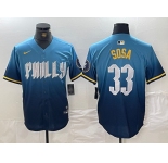 Men's Philadelphia Phillies #33 Edmundo Sosa Blue 2024 City Connect Limited Stitched Jersey