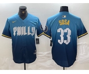 Men's Philadelphia Phillies #33 Edmundo Sosa Blue 2024 City Connect Limited Stitched Jersey