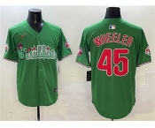 Men's Philadelphia Phillies #45 Zack Wheeler Green Phanatic Limited Stitched Jersey