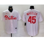 Men's Philadelphia Phillies #45 Zack Wheeler White Cool Base Stitched Jersey