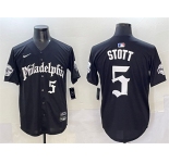 Men's Philadelphia Phillies #5 Bryson Stott Black Gothic Vapor Limited Stitched Jersey