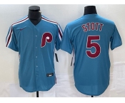Men's Philadelphia Phillies #5 Bryson Stott Blue Cool Base Stitched Jersey