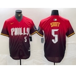 Men's Philadelphia Phillies #5 Bryson Stott Red 2024 City Player Number Cool Base Jersey