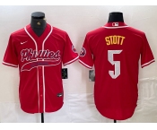 Men's Philadelphia Phillies #5 Bryson Stott Red Cool Base Stitched Baseball Jersey