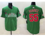 Men's Philadelphia Phillies #55 Ranger Suárez Green Phanatic Limited Stitched Jersey