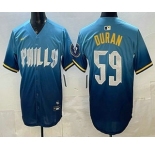 Men's Philadelphia Phillies #59 Jhoan Duran Blue 2024 City Cool Base Jersey