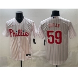 Men's Philadelphia Phillies #59 Jhoan Durán White Cool Base Stitched Jersey