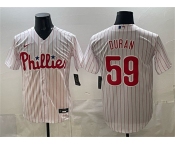 Men's Philadelphia Phillies #59 Jhoan Durán White Cool Base Stitched Jersey