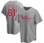Men's Philadelphia Phillies #61 Cristopher Sanchez Gray Cool Base Stitched Jersey