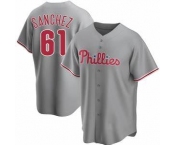 Men's Philadelphia Phillies #61 Cristopher Sanchez Gray Cool Base Stitched Jersey