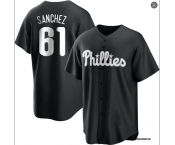 Mens Philadelphia Phillies #61 Cristopher Sanchez Nike Black Fashion Limited Jersey