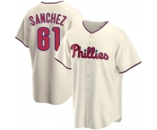 Mens Philadelphia Phillies #61 Cristopher Sanchez Nike Cream Alternate Limited Jersey