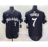 Men's Philadelphia Phillies #7 Trea Turner Black Gothic Vapor Limited Stitched Jersey