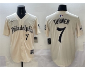 Men's Philadelphia Phillies #7 Trea Turner Cream Gothic Vapor Limited Stitched Jersey