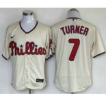 Men's Philadelphia Phillies #7 Trea Turner Cream Stitched MLB Flex Base Nike Jersey