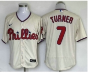 Men's Philadelphia Phillies #7 Trea Turner Cream Stitched MLB Flex Base Nike Jersey
