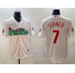 Men's Philadelphia Phillies #7 Trea Turner White Phanatic Cool Base Stitched Jersey