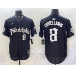 Men's Philadelphia Phillies #8 Nick Castellanos Black Gothic Vapor Limited Stitched Jersey