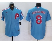 Men's Philadelphia Phillies #8 Nick Castellanos Blue Cool Base Stitched Jersey