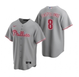 Men's Philadelphia Phillies #8 Nick Castellanos Gray Cool Base Stitched Jersey