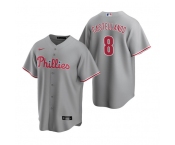 Men's Philadelphia Phillies #8 Nick Castellanos Gray Cool Base Stitched Jersey