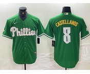 Men's Philadelphia Phillies #8 Nick Castellanos Green 2024 City Connect Stitched Jersey