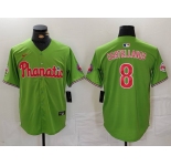 Men's Philadelphia Phillies #8 Nick Castellanos Green With Patch Stitched Cool Base Nike Jersey