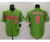 Men's Philadelphia Phillies #8 Nick Castellanos Number Green With Patch Stitched Cool Base Nike Jersey