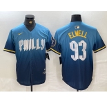 Men's Philadelphia Phillies #93 Jason Elwell Blue 2024 City Connect Limited Stitched Jersey