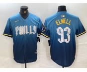 Men's Philadelphia Phillies #93 Jason Elwell Blue 2024 City Connect Limited Stitched Jersey
