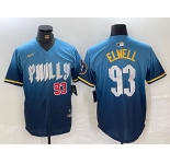 Men's Philadelphia Phillies #93 Jason Elwell Blue 2024 City Connect Limited Stitched Jerseys