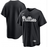 Men's Philadelphia Phillies Blank Black Lights Out Limited Stitched Baseball Jersey