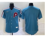 Men's Philadelphia Phillies Blank Blue Cooperstown Throwback Cool Base Nike Jersey