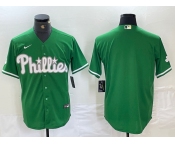 Men's Philadelphia Phillies Blank Green Celtic Stitched Cool Base Nike Jersey