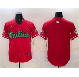 Men's Philadelphia Phillies Blank Red Phanatic Limited Stitched Jersey