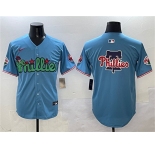 Men's Philadelphia Phillies Team Big Logo Light Blue Phanatic Limited Stitched Jersey