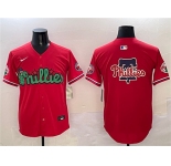 Men's Philadelphia Phillies Team Big Logo Red Phanatic Limited Stitched Jersey