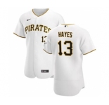 Men's Nike Pittsburgh Pirates #13 Ke'Bryan Hayes White Home 2020 Authentic Player Baseball Jersey