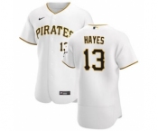 Men's Nike Pittsburgh Pirates #13 Ke'Bryan Hayes White Home 2020 Authentic Player Baseball Jersey