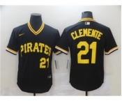 Men's Nike Pittsburgh Pirates #21 Roberto Clemente Black Cool Base Stitched Baseball Jersey