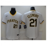 Men's Nike Pittsburgh Pirates #21 Roberto Clemente White Flexbase Authentic Jersey