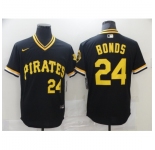Men's Nike Pittsburgh Pirates #24 Barry Bonds Cooperstown Collection Black Jersey