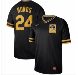 Men's Nike Pittsburgh Pirates #24 Barry Bonds Nike Cooperstown Collection Legend V-Neck Jersey Black