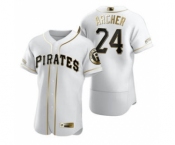 Men's Nike Pittsburgh Pirates #24 Chris Archer White 2020 Authentic Golden Edition Baseball Jersey
