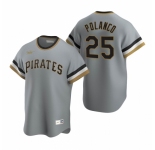 Men's Nike Pittsburgh Pirates #25 Gregory Polanco Gray Cooperstown Collection Road Stitched Baseball Jersey