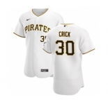 Men's Nike Pittsburgh Pirates #30 Kyle Crick White Home 2020 Authentic Player Baseball Jersey