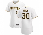 Men's Nike Pittsburgh Pirates #30 Kyle Crick White Home 2020 Authentic Player Baseball Jersey